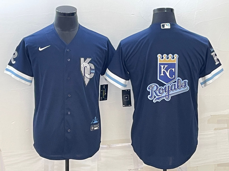 Men's Kansas City Royals Navy Alternate Team Logo Jersey